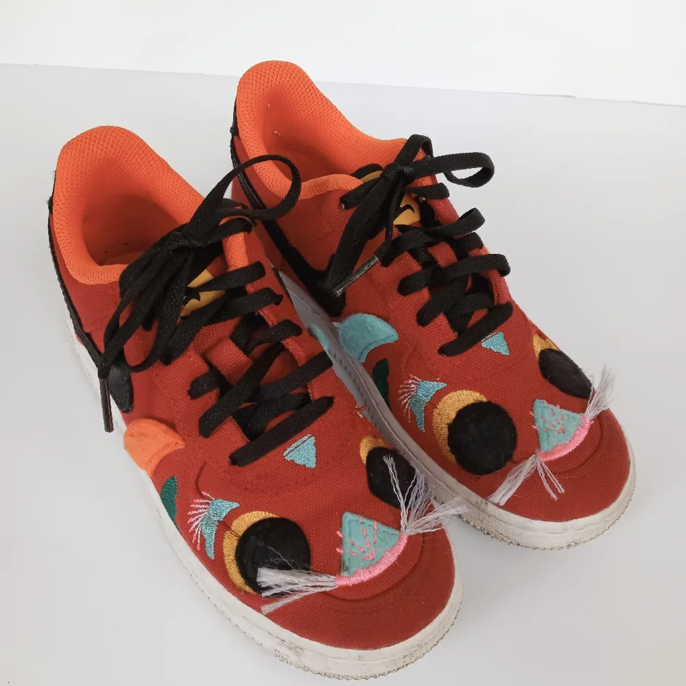 Nike Force 1 LV8 PS CNY Lion Dance Red Kids Sneakers DQ5071-601 - Size 1 Youth